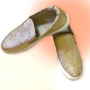 KENNETH Cole Metallic‎ Gold Alsey Platform Sneakers 8.5